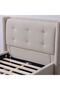 Maxillux Tuft 120X200 Upholstered Kids Bed With Usb-beige, Engineered Wood, Fabric - 8