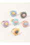 Girls Set of 6 - Daisy Flower Rings