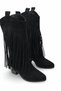 Phoebe Diva Women's Tasseled Western Boots 0012897 Black Suede - 3