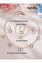 Girls White Butterfly Charm Pearl Necklace, Bracelet, Ring and Earrings Set - 8