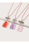 Pack of 3 - Girls Multi-Color Gummy Bear Pendant Necklaces - 7