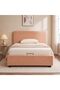Maxillux RectaUpholstered Kids Bed With Hydraulic Storage + Usb-peach Pink, Engineered Wood, Fabric - 2
