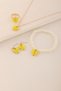 Girls Yellow Butterfly Charm Necklace, Bracelet, Ring and Earrings Set - 2
