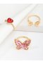 Girls Set of 3 - Butterfly Heart Rings - 3