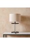 Quartz Glass Table Lamp - 47cm, Black, L 30 x W 30 x H 45 cm, Glass, Linen, Table Lamps