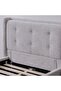 Maxillux Tuft 90X200 Upholstered Kids Bed With Usb-grey, Engineered Wood, Fabric - 8