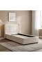 Maxillux Tuft 120X200 Upholstered Kids Bed With Usb-beige, Engineered Wood, Fabric - 3