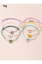 Pack of 6 - Girls Multi-Color Butterfly and Pearl Bracelets - 4