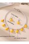 Girls Yellow Duck Charm Pearl Necklace and Earrings Set - 4