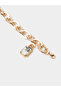 Gold Tone Link Bracelet with Clear Gemstone Charm - 4