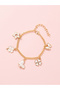 Girls Gold Tone Butterfly and Clover Charms Bracelet - 2