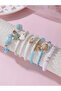 Pack of 7 - Girls Multi-Color Ocean Charms Beaded Bracelets