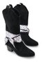 Vela Luce Women's Scarf Detail Western Boots 0012899 Black Suede - 3