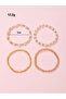 Pack of 4 - Girls Multi-Color Beaded and Pearl Bracelets - 4