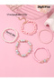 Pack of 5 - Girls Multi-Color Beaded and Chain Bracelets - 4