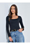 Pack of 2 - Black Square Neck Long Sleeves Knit T-Shirt - 7