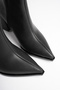Women's Pointed Toe Black 7.5 cm Thick Heeled Winter Boots - 6