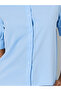Blue Solid Puff Short Sleeves Shirt - 4