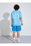 Teen Boys Blue Graphic Print Oversized T-Shirt and Shorts Co-Ord Set - 5