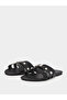 Black Pearl Embellished Flat Sandals - 2