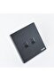 Dual Data Outlet Cat6 Aura Black, Brushed Black, Phosphor Copper, Switches, 86 x 90