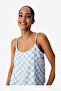 Women's Blue Sleeveless Viscose Pyjama Set with Shorts - 2