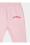 Baby Girl Pink Side Placement Print Full Length Joggers - 4
