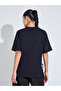 Black Side Tie Detail and Graphic Print Knitted T-Shirt - 4