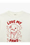 Crew Neck Long Sleeve Dog Printed Sweatshirt - 3