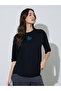 Black Graphic Print Round Neck Oversized T-Shirt - 3