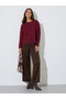 Burgundy Boxy Fit Knit Sweater - 2