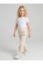 Girls Cream Heart Embroidered Pintuck Details Pants By Juniorloom - 4
