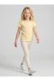 Girls Yellow Ribbed Flower Embroidery Regular Fit T-Shirt By Juniorloom - 4