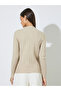 Beige Cable Knit High Neck Long Sleeves Jumper - 5