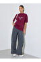 Burgundy Embroidered Slogan Oversized T-Shirt - 2