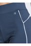 Navy Blue Contrast Details Sports Bra and Leggings Activewear Set - 4