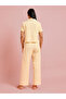 Yellow Checked Pocket Detail Shirt and Straight Pants Pyjama Set - 6