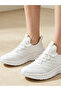 Unisex White Textile Knit Sports Sneakers - 2