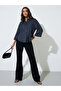 Navy Blue Pocket Detail 3/4 Sleeves Relaxed Fit Shirt - 2