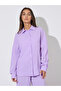 Purple Solid Long Sleeves Shirt and Wide Leg Trousers Set - 4