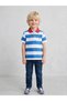Boys Multi-Color Striped Contrast Collar Polo T-Shirt By Juniorloom - 4