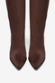 Bitter Brown Suede Thin High Heeled Boots with Middle Stitching Detail - 4