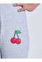 Teen Girls Grey Full-Length Leggings with Cherry Print - 3
