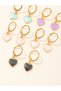 Girls Set of 5- Heart Hoop Earrings - 3