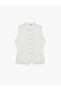 Slim Fit Mandarin Qipao Collar Sleeveless Fancy Buttoned Lace Blouse - 6