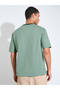 Men Green Oversized Front Print Ringer Terry T-Shirt - 5