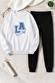 Unisex California 1987 Design Printed Crew Neck Sweatshirt - 2-Piece Tracksuit Set