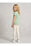 Girls Green Ribbed Flower Embroidery Regular Fit T-Shirt By Juniorloom - 3