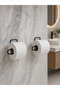 2 Pieces Adhesive Wc Paper Holder Black Metal Practical Wall Mounted Roll Holder - - 4