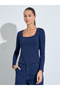 Pack of 2 - Multi-Color Square Neck Long Sleeves Knit T-Shirt - 7